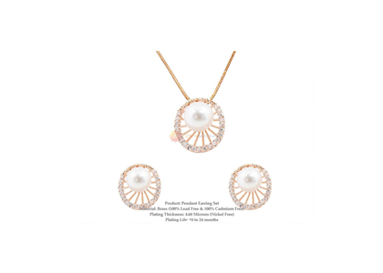 Rose Gold Plated | Pearl Pendant Sets